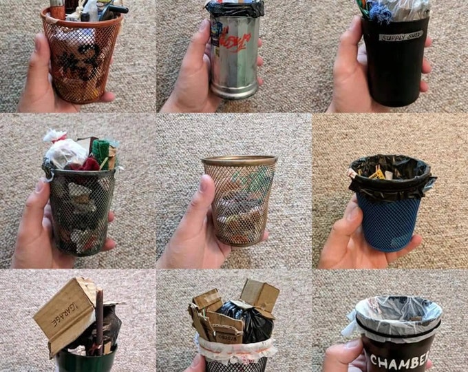 RANDOM Decorative Miniature TRASH CAN Etsy