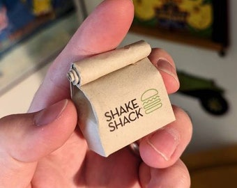 SHAKE SHACK miniature bag (Keychain + MAGNET + Ornament options)