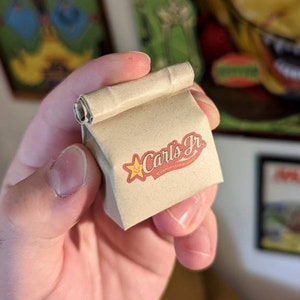 CARLS JR miniature bag (KEYCHAIN + Magnet + Ornament options)