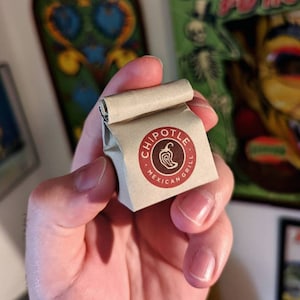 CHIPOTLE miniature bag (KEYCHAIN + Magnet + Ornament options)