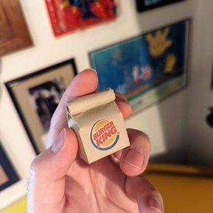 BURGER KING miniature bag (KEYCHAIN + Magnet + Ornament options)
