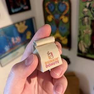 DUNKIN DONUTS miniature bag (KEYCHAIN + Magnet + Ornament options)