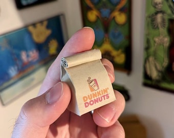 DUNKIN DONUTS miniature bag (KEYCHAIN + ornament options)