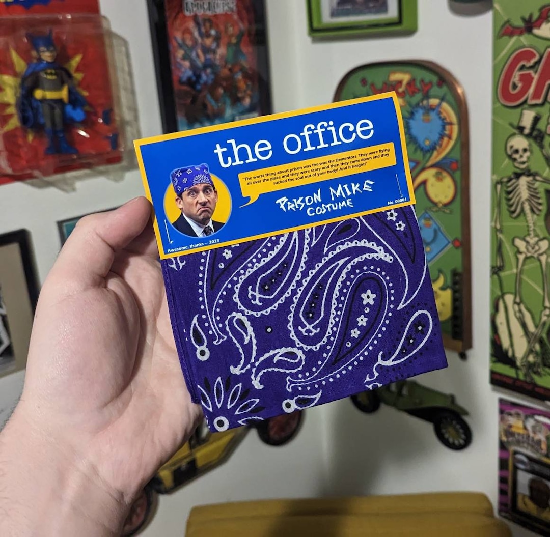 The office prison mike bandana wearable gag gift memorabilia etsy