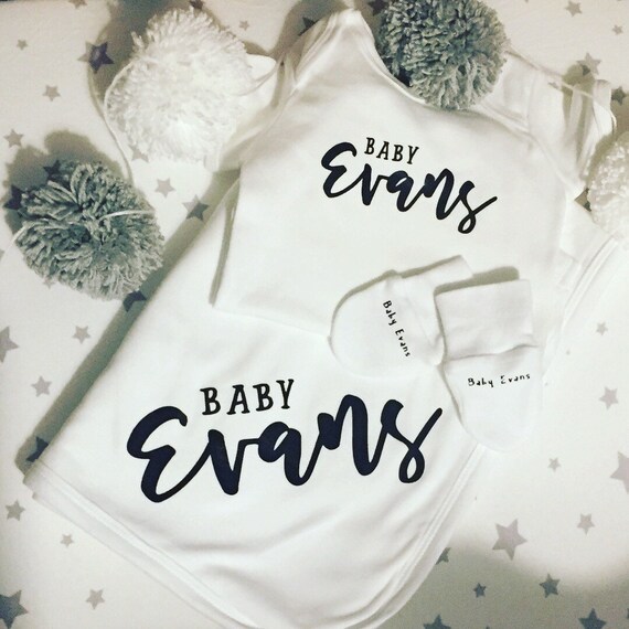 Personalised baby gift bundle including 