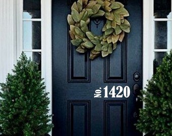 Modern Farmhouse Door Number Vinyl Decal | Address Sticker | Custom House Numbers | Curb Appeal Upgrade