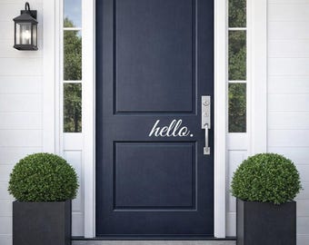 Hello Door Vinyl Decal | Farmhouse Style