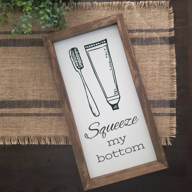 Squeeze My Bottom Toothbrush and Toothpaste Funny Bathroom Etsy