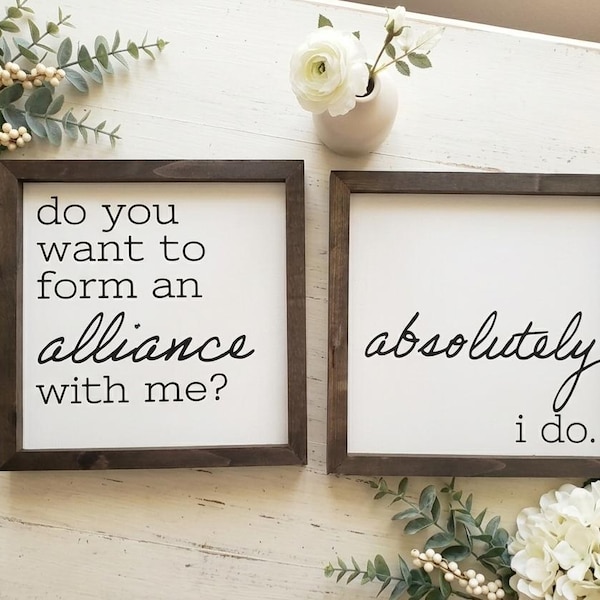 The Office Alliance Sign Set • Dwight Schrute Quote • Do You Want to Form an Alliance With Me • Wedding Gift • Wall Decor • Set of 2