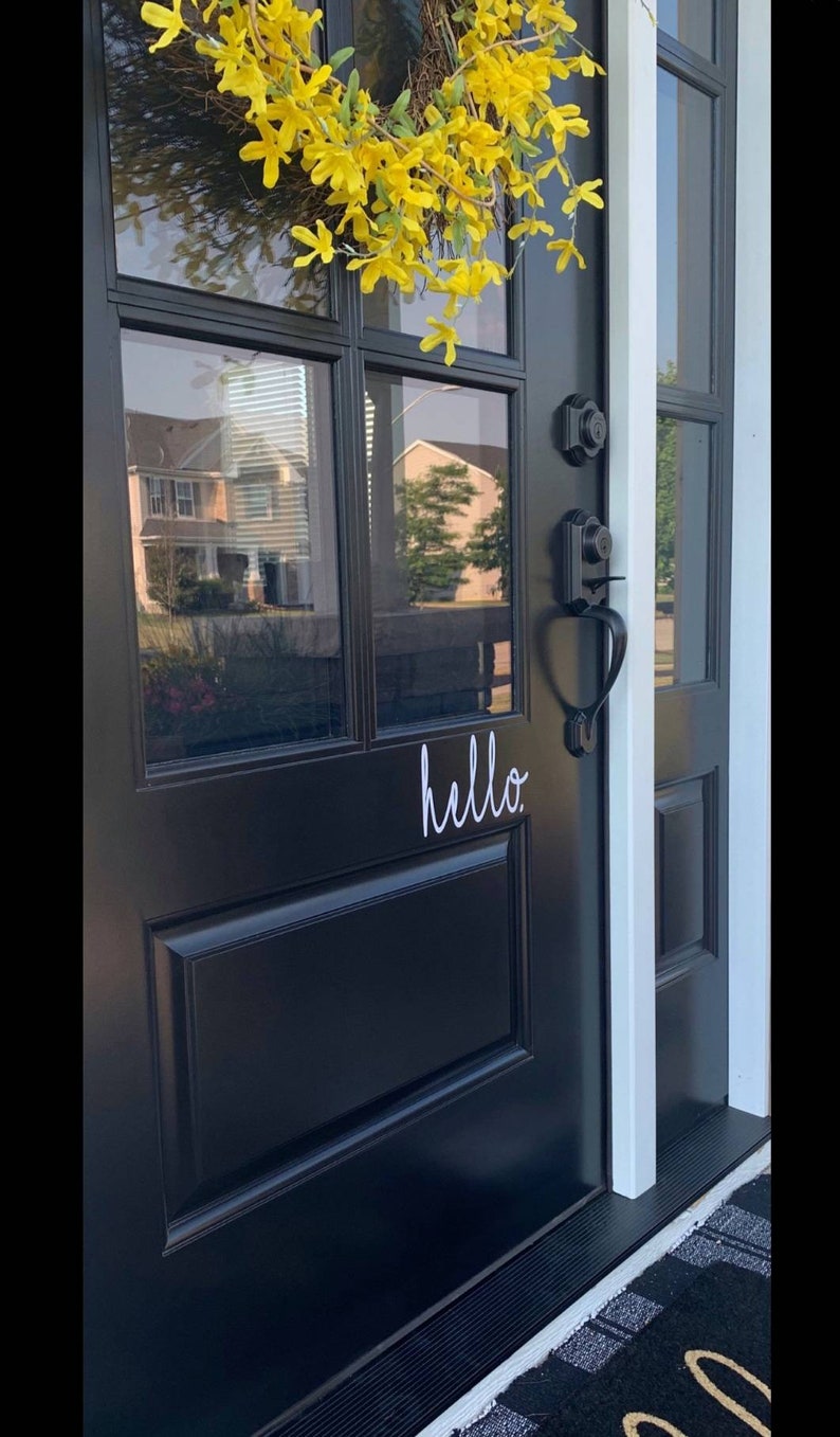 Hello | Vinyl Door Decal - Front Porch Welcome - Removable Vinyl Lettering Bild 2