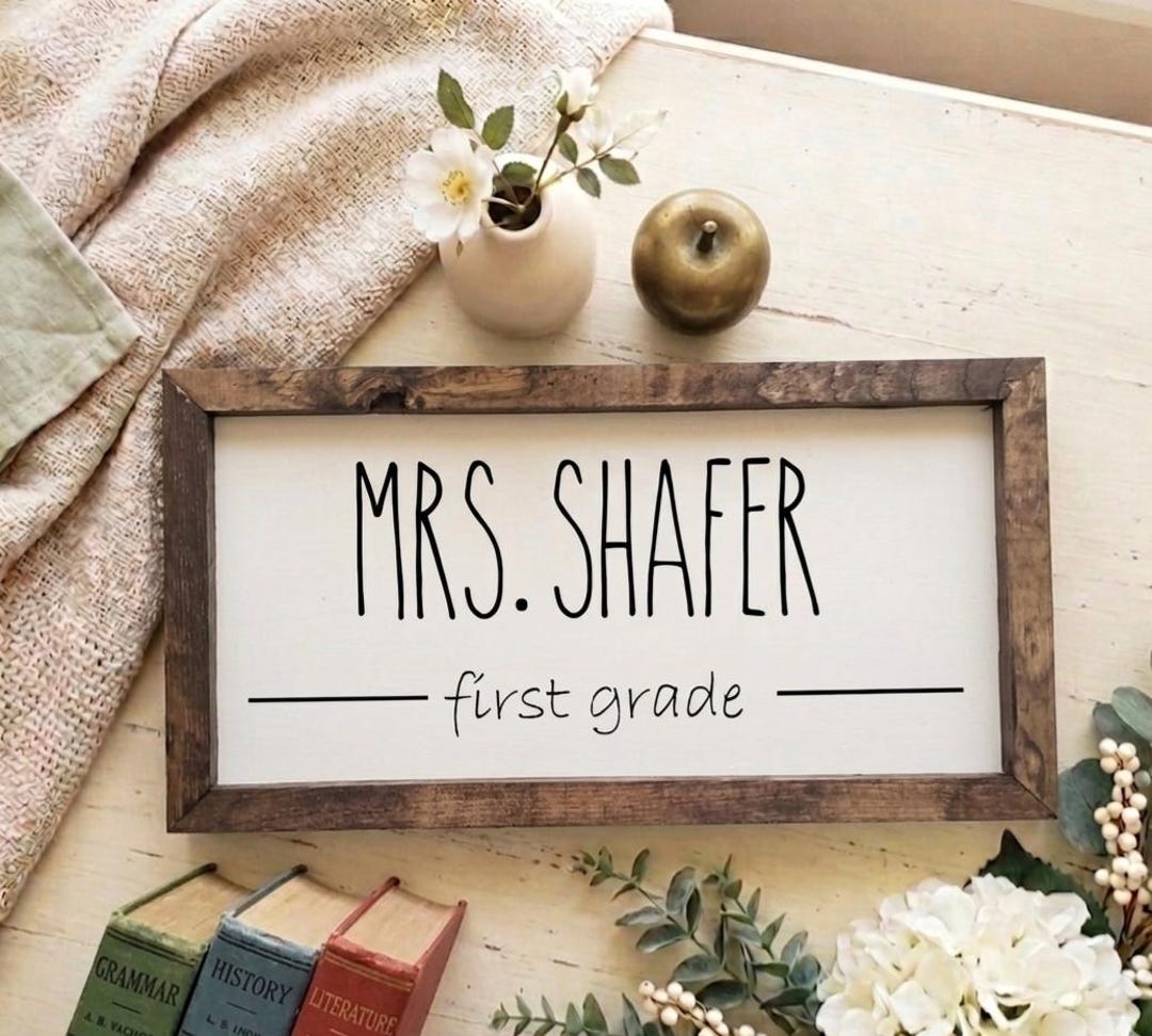 Personalized Teacher Wood Sign | Farmhouse Classroom Decor - Etsy