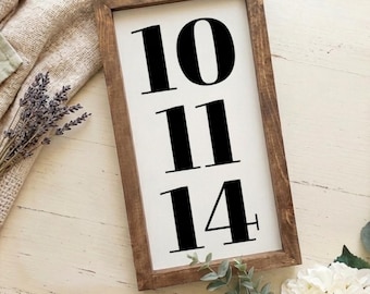 Personalized Date Wood Sign - Wedding, Birthdate, Anniversary - Modern Farmhouse Decor, Custome Date Block