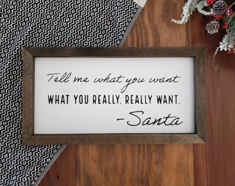 Funny Santa Christmas Wood Sign, Spice Girls Quote