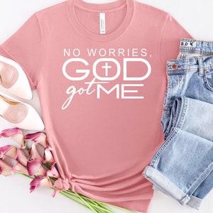 READY TO PRESS Screen Print Transfer-No Worries, God Got Me-Screen Print Ready For Press Heat Transfer White Color