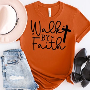READY TO PRESS Screen Print Transfer-Walk By Faith-Screen Print Ready For Press Heat Transfer Only Black Color