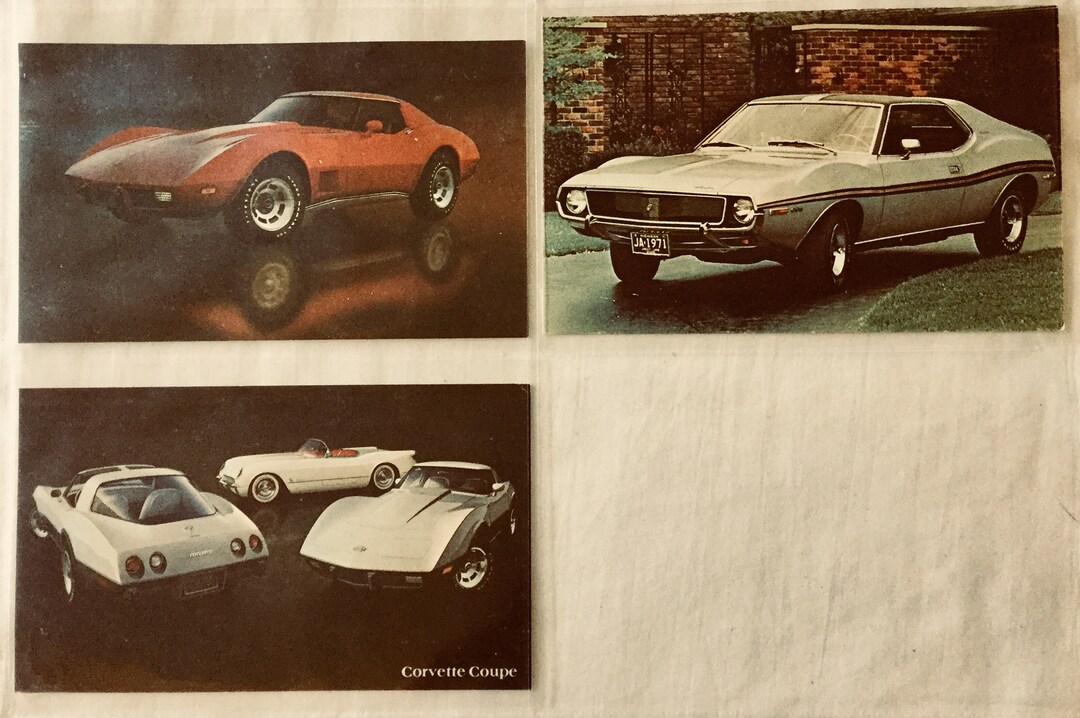 Vintage Car Postcards, Factory Release 1970s Etsy