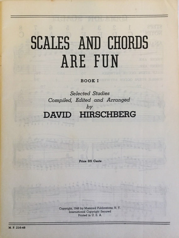 Scales And Chords Are Fun Sheet Music Vintage 1948 - 