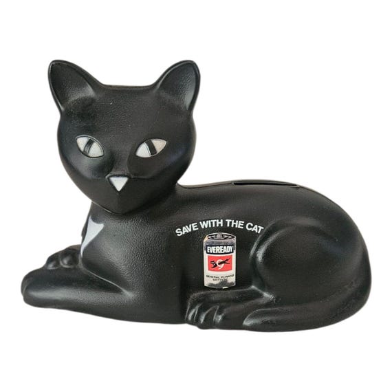 エバレディ電池 黒猫コインバンク 1981年 80s Vintage Eveready