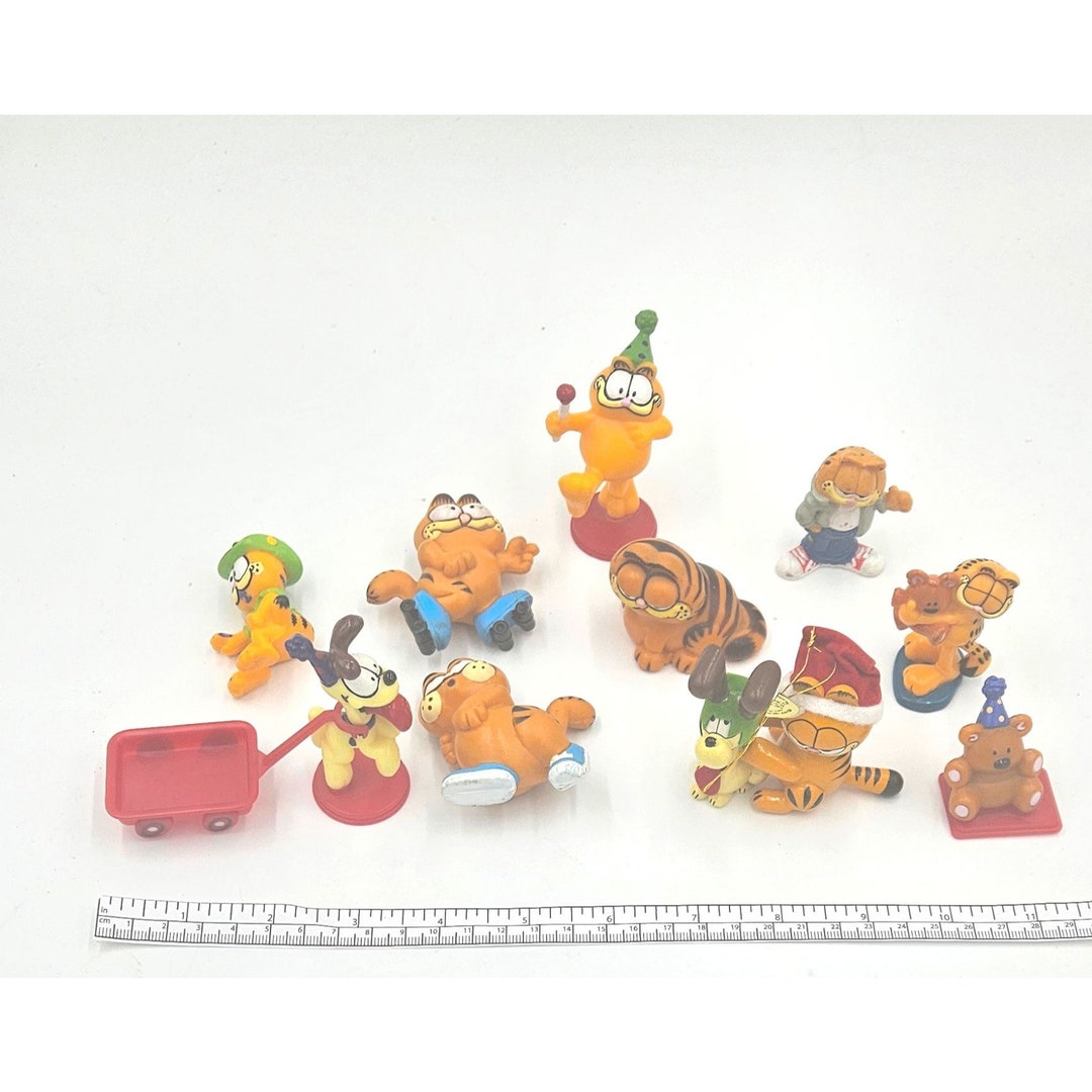Lot De 2 Figurines Garfield Vintage - Bricoleur Et Fêtard, Collection BD