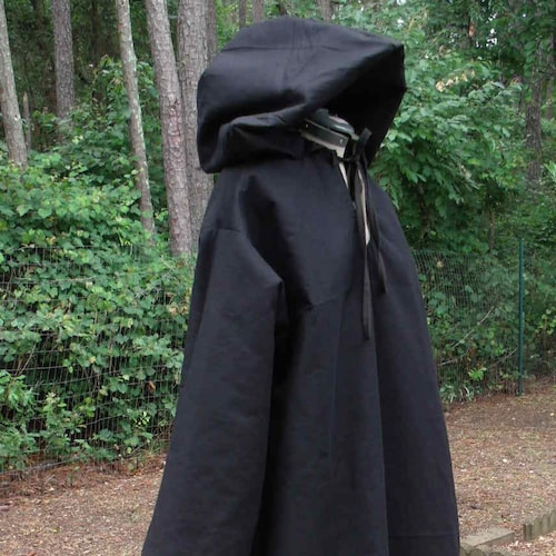 Mens Linen Robe Linen Robe for Men Hooded Black Robe Black - Etsy