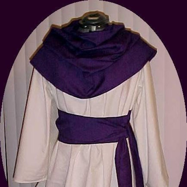 Renaissance Tunic LARP SCA Lg/Xl White with Purple