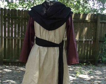 Renaissance Tunic LARP SCA Lg/XL Tan with Brown