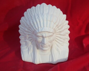 Indian Chief Bisque Figure