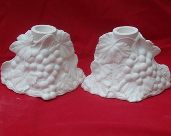 Grape Candle Holders Bisque to Paint