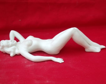 Nude Reclining Girl Bisque Ready to Paint