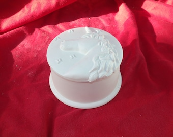 Round Bisque Unicorn Box Ready to Paint
