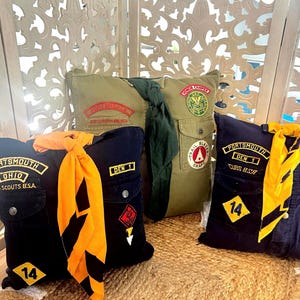 Boyscout Pillow, CubScout gifts, Scout Pillow, Custom Order with your Uniform,Sash Group badges