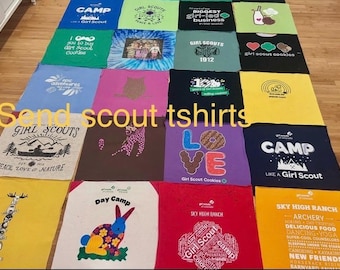 Customized Girl/Boy Scout Themed Tshirt  Quilt with your Personal Scout Vest & Patches