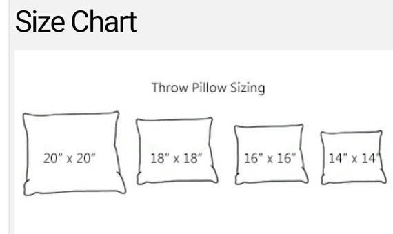 Throw Pillow Sizes Chart