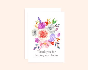 Thank You Card, Thank You Teacher, Thank You Cards, Thank You Teacher Cards, Thank You Flowers, Flowers Cards