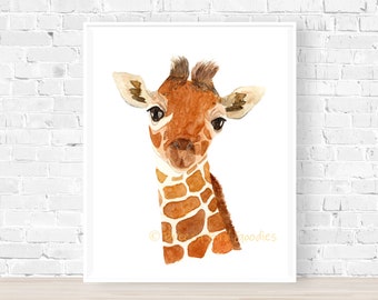 Keeley The Giraffe Print, Giraffe Gift, Giraffe Art, Giraffe Nursery, Safari Nursery Decor, Safari Nursery Art, Animal Nursery Prints