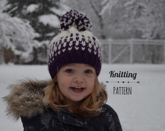 Flurries knit hat PATTERN (5 sizes)