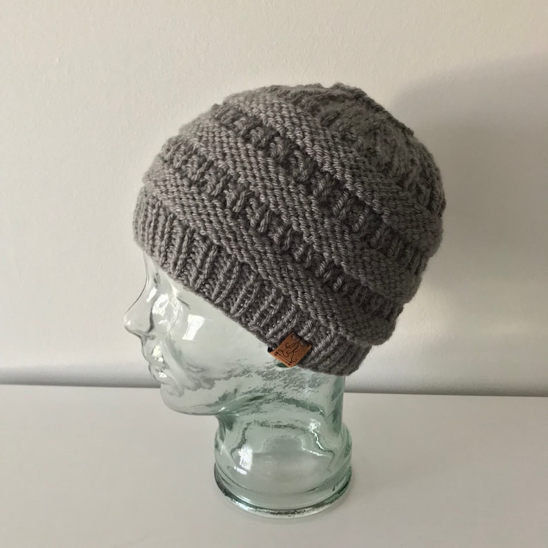 Adult Messy Bun Hat gray or light gray
