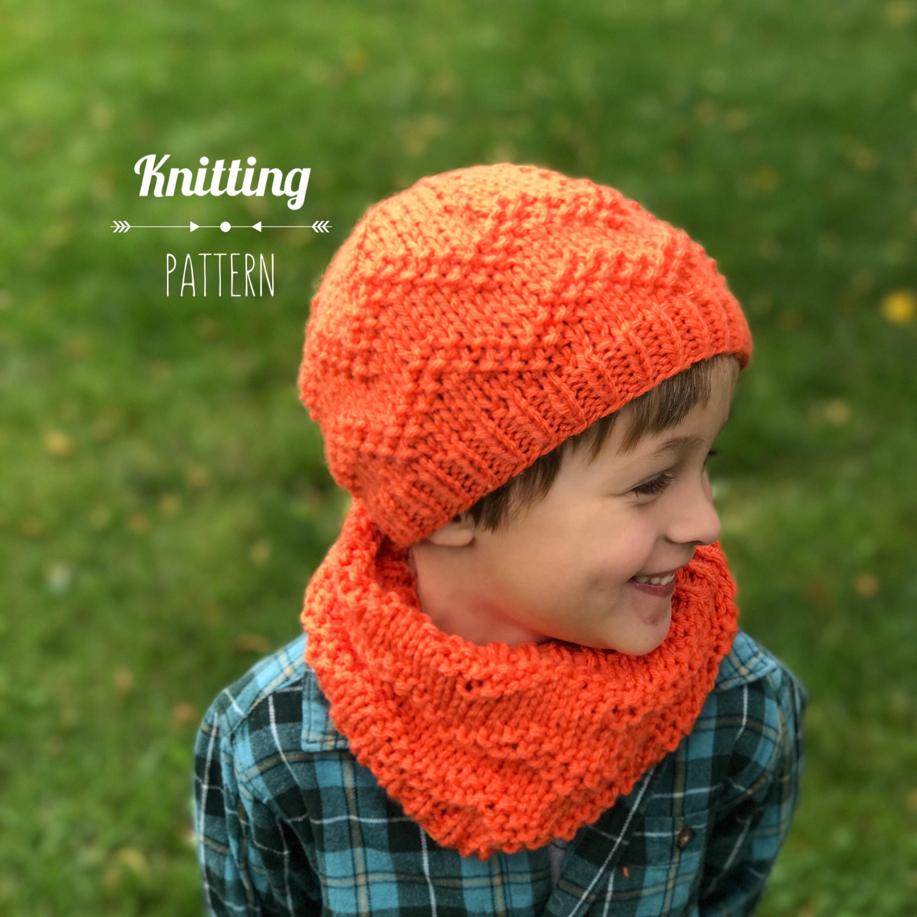 Ridge Hat and Cowl Set Knitting PATTERN (adult & Child) - Etsy