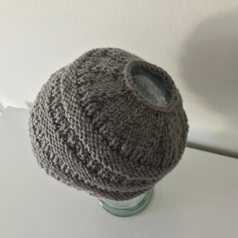 Adult Messy Bun Hat gray or light gray