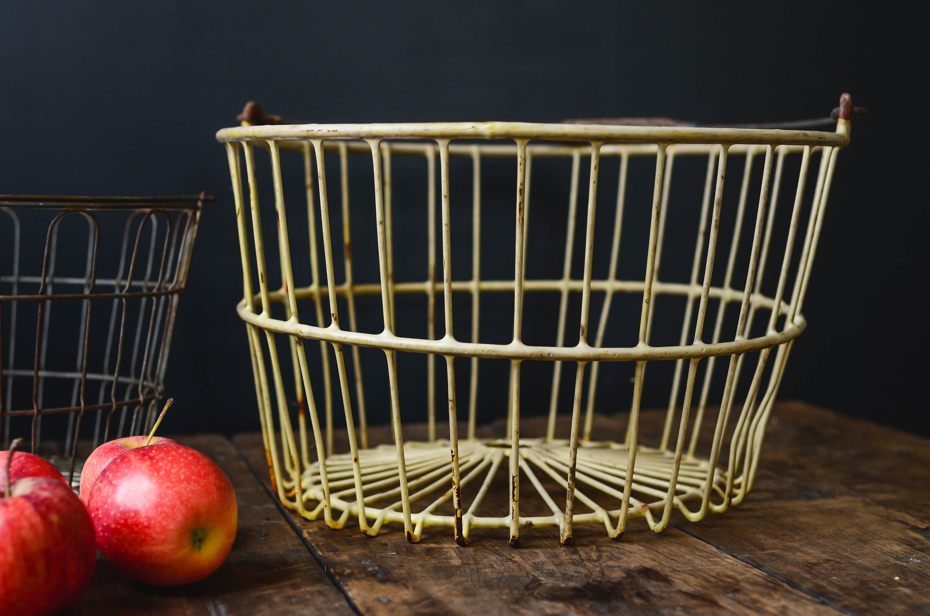 Vintage Rubber Coated Metal Bushel Basket Farmhouse Decor Etsy