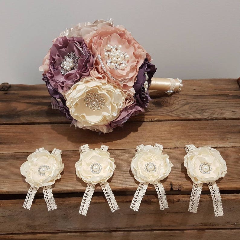 fabric bouquet Brooch bouquet wedding flowers handmade keepsake alternative bouquet bridal flowers satin flowers bridal accessorie