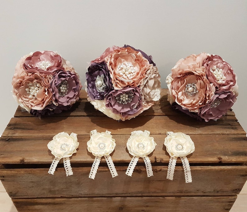fabric bouquet Brooch bouquet wedding flowers handmade keepsake alternative bouquet bridal flowers satin flowers bridal accessorie