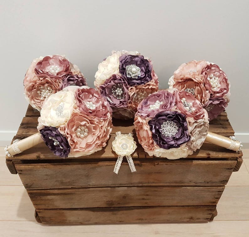fabric bouquet Brooch bouquet wedding flowers handmade keepsake alternative bouquet bridal flowers satin flowers bridal accessorie