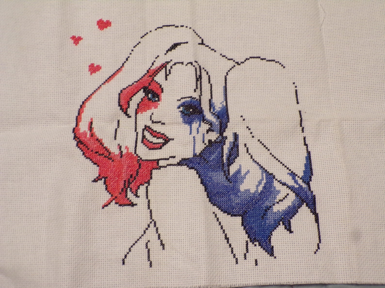 Finished Harley Quinn cross stitch Etsy