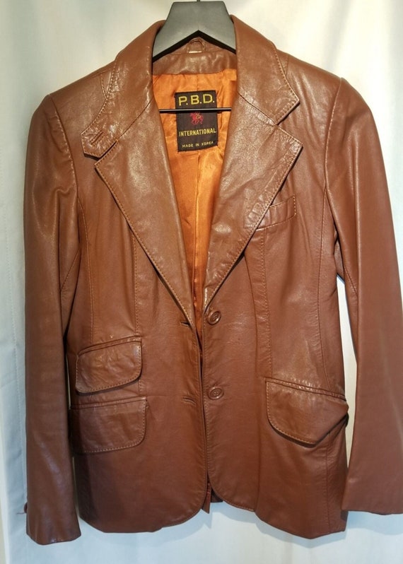 Vintage 1970s Leather Jacket P.B.D. International