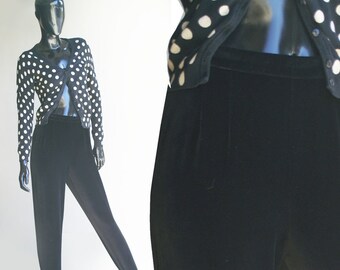 Vintage Liz Claiborne Black Velvet Stir-up Pants US Size 8