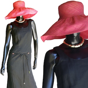 90s Vintage Linen  Black Maxi Dress  Size 4