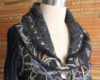 Boho Vintage Asymmetric  Sweater Size Small