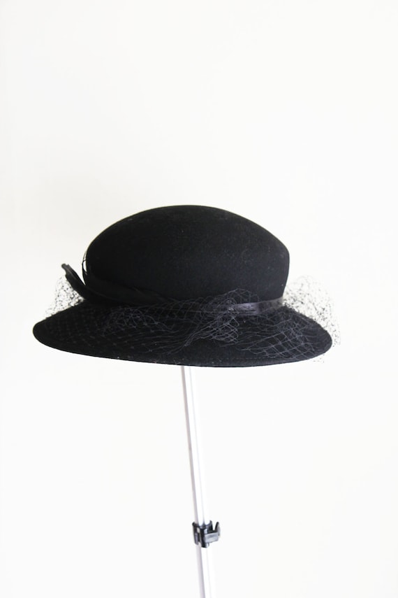 Vintage Bollman Black Wool Doeskin Felt Church/wedding  display picture 3
