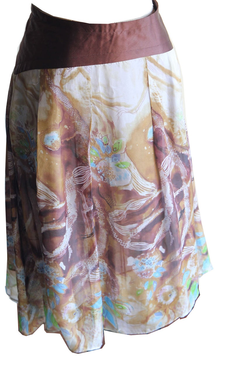 Beautiful Vintage 90s Betsey Johnson Floral Chiffon Skirt Size Large